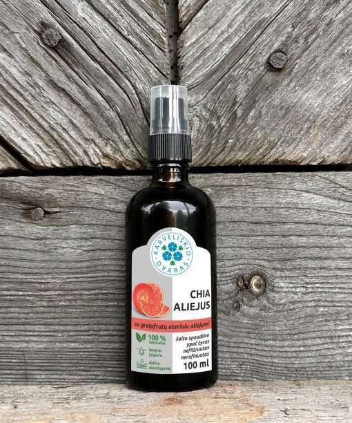 chia aliejus su greipfrutų eteriniu aliejumi