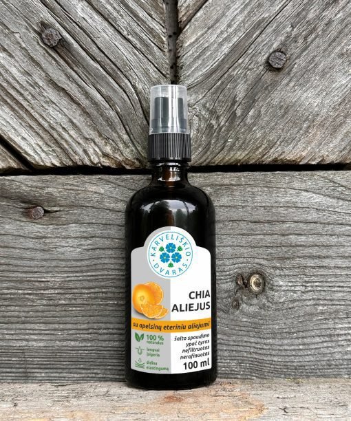 Chia aliejus su apelsinų eteriniu aliejumi